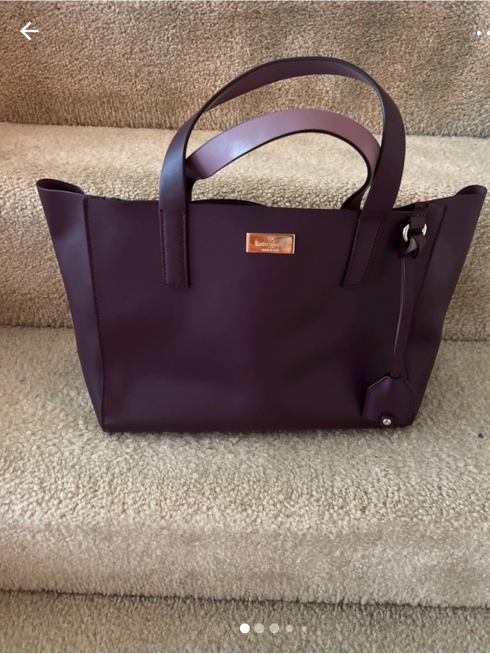 kate spade Putnam Drive Anissa Tote Deep Burgundy Leather Tote with Top Handles